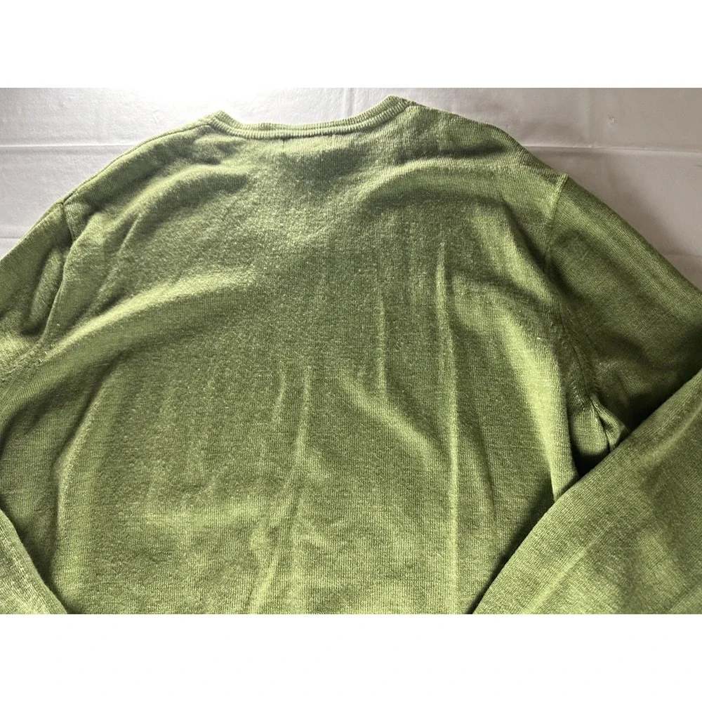 VTG Banana Republic Sweater Mens XXL Olive Green 100% Merino Wool V-Neck Classic